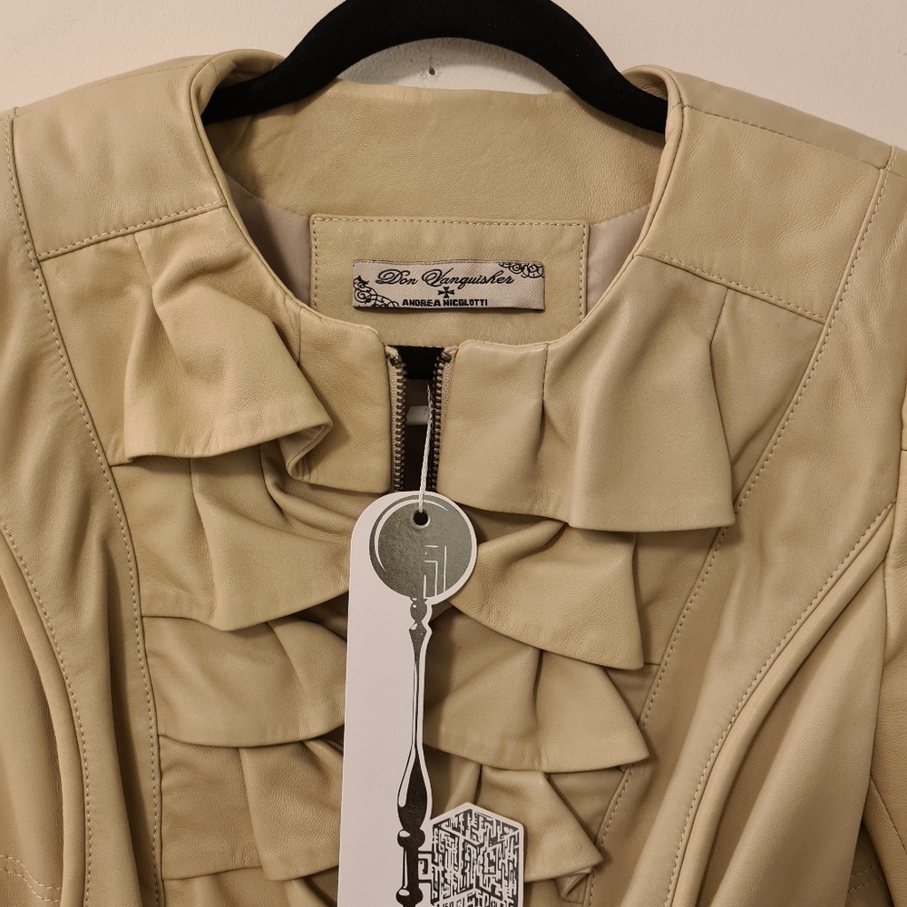Leather ruffle jacket - Picture 8 of 9